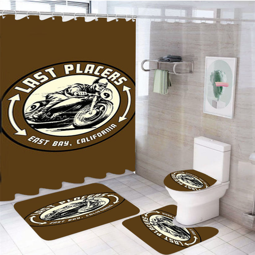 Last Placers Logo Brown 4Pcs Bathroom Set Shower Curtain