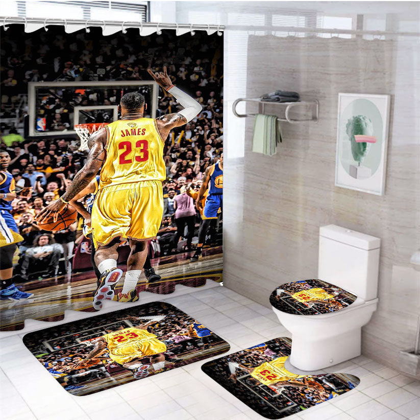 Lebron James 23 Legend 4Pcs Bathroom Set Shower Curtain
