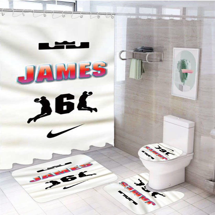 Lebron James 6 Shirt 4Pcs Bathroom Set Shower Curtain
