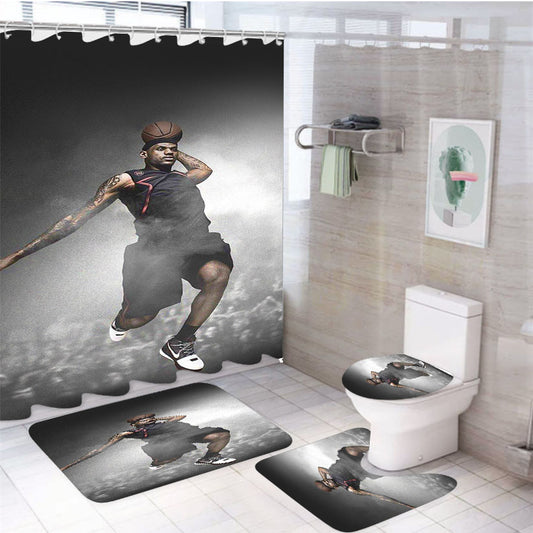 Lebron James Dunk 4Pcs Bathroom Set Shower Curtain