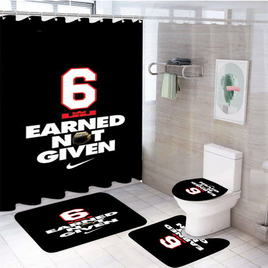 Lebron James Earned Not Given 4Pcs Bathroom Set Shower Curtain