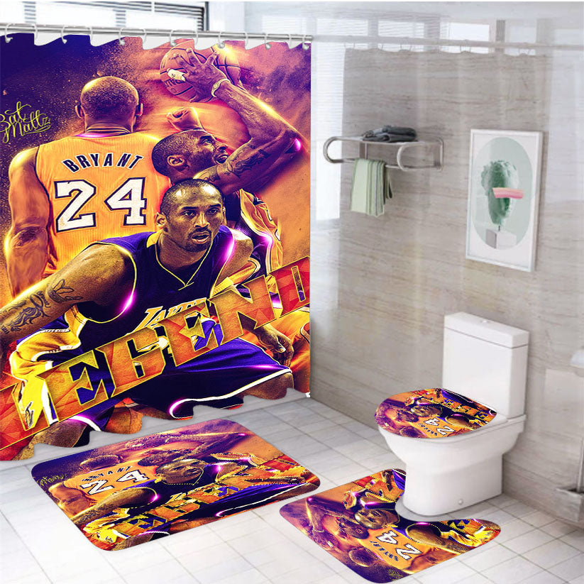 Legend Player From Lakers Team 4Pcs Bathroom Set Shower Curtain