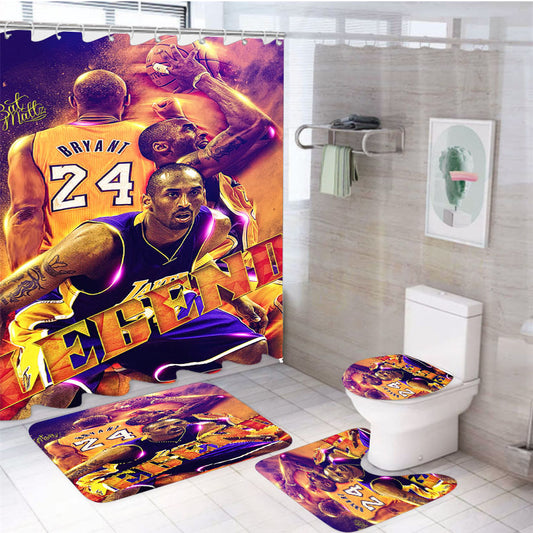 Legend Player From Lakers Team 4Pcs Bathroom Set Shower Curtain