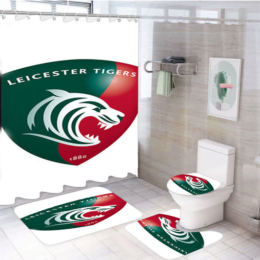 Leicester Tigers Logo 4Pcs Bathroom Set Shower Curtain