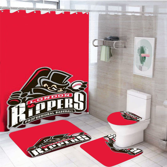 London Rippers Baseball 4Pcs Bathroom Set Shower Curtain