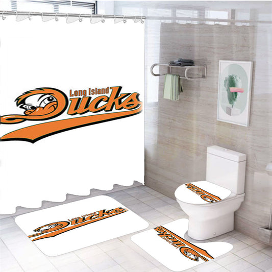 Long Island Ducks Baseball White 4Pcs Bathroom Set Shower Curtain