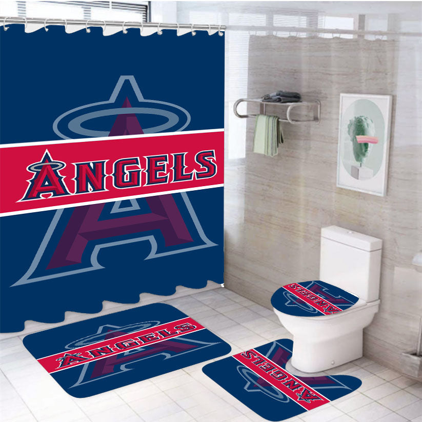 Los Angeles Angels Background 4Pcs Bathroom Set Shower Curtain
