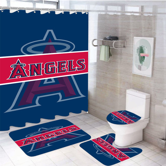 Los Angeles Angels Background 4Pcs Bathroom Set Shower Curtain