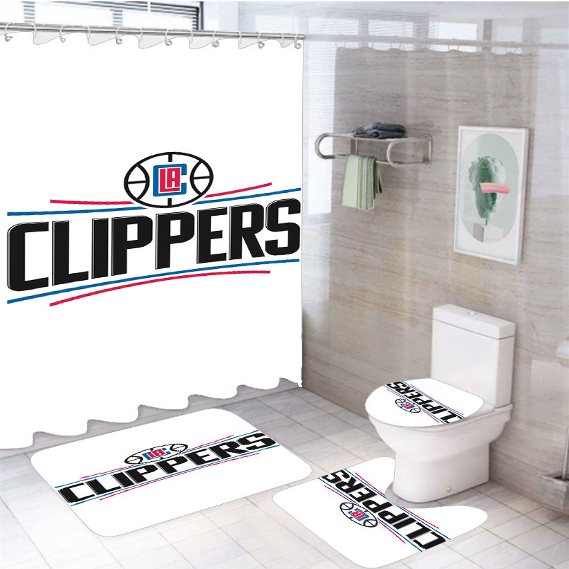 Los Angeles Clippers New Logo 4Pcs Bathroom Set Shower Curtain