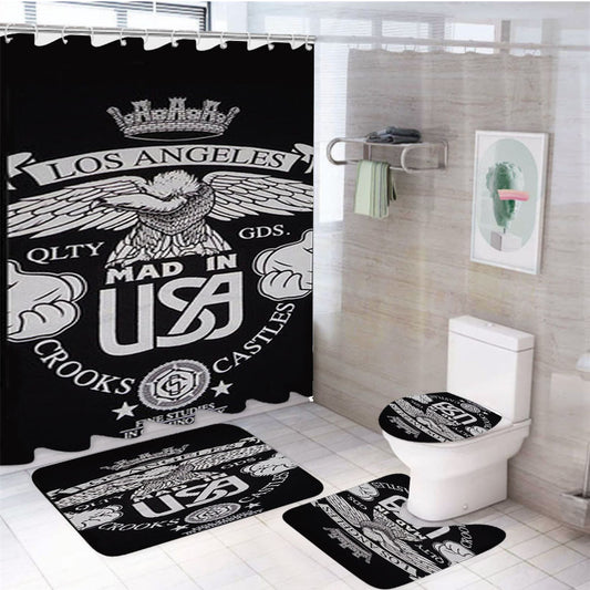 Los Angeles Crooks And Castles 4Pcs Bathroom Set Shower Curtain