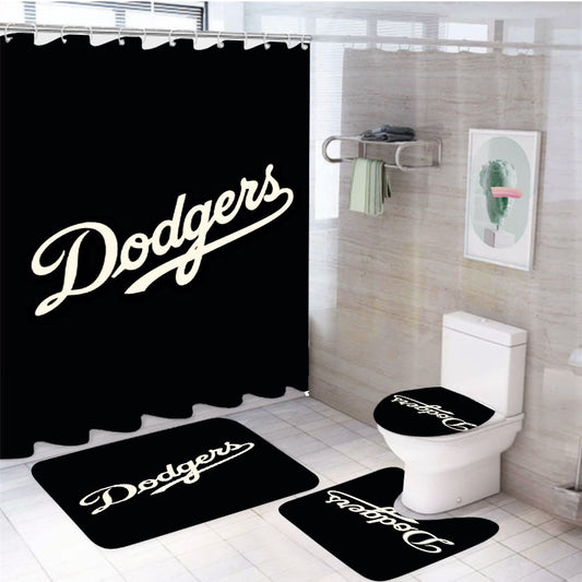 Los Angeles La Dodgers Mlb 4Pcs Bathroom Set Shower Curtain