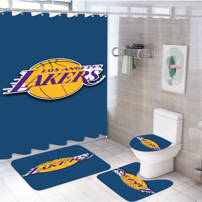 Los Angeles Lakers Basket 4Pcs Bathroom Set Shower Curtain