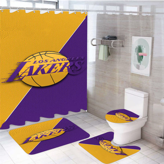 Los Angeles Lakers Icon 4Pcs Bathroom Set Shower Curtain