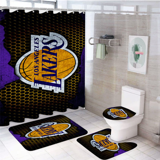 Lost Angles Lakers 4Pcs Bathroom Set Shower Curtain
