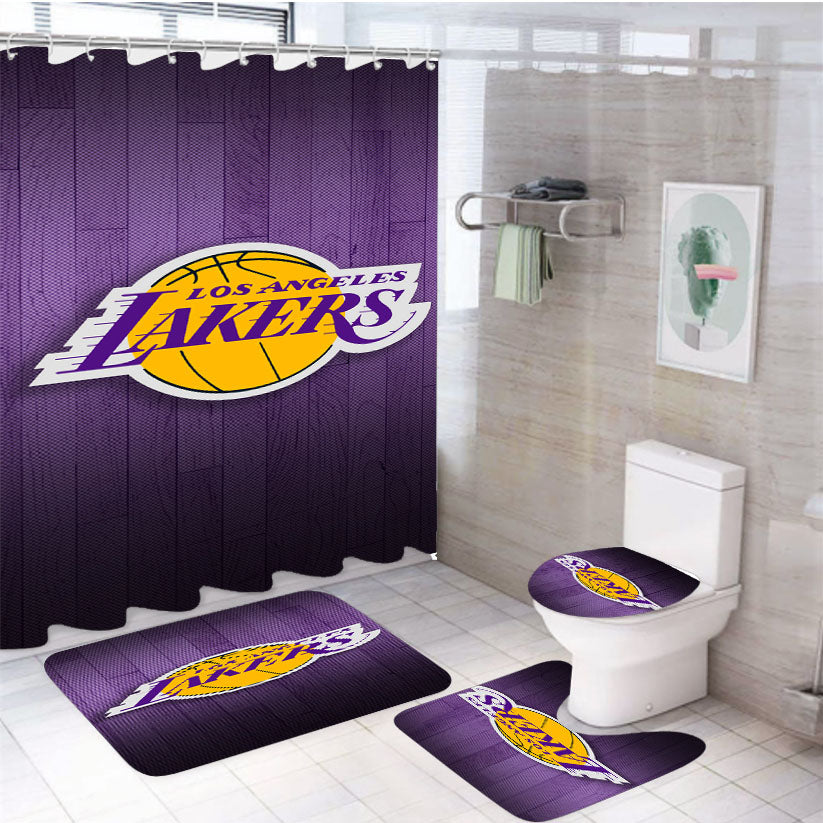 Lost Angles Lakers Nba 4Pcs Bathroom Set Shower Curtain