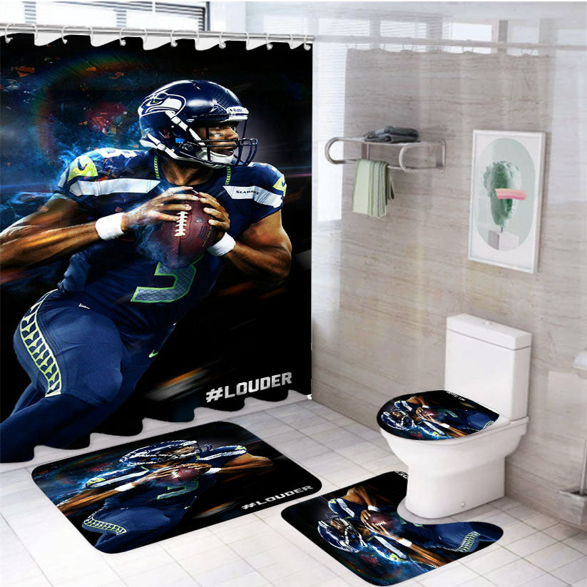 Louder 3 Nfl Football 4Pcs Bathroom Set Shower Curtain