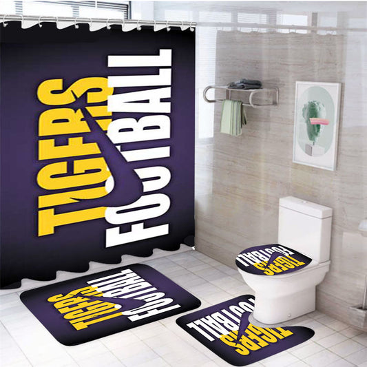 Lsu Tigers Tigers Football 4Pcs Bathroom Set Shower Curtain