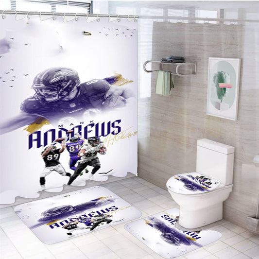Mark Andrews Baltimore Ravens 4Pcs Bathroom Set Shower Curtain