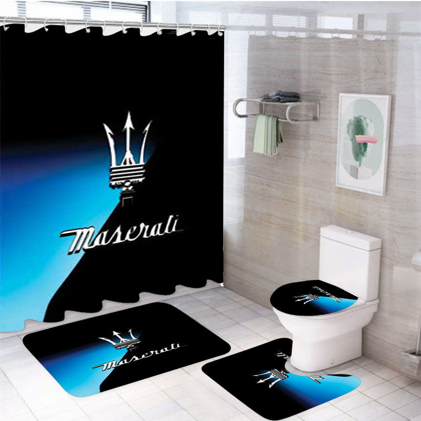 Maserati Logo 4Pcs Bathroom Set Shower Curtain