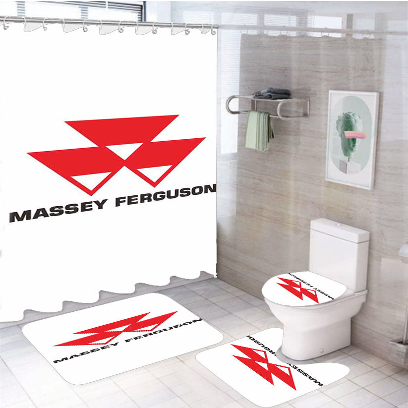 Massey Ferguson Logo 4Pcs Bathroom Set Shower Curtain