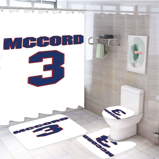 Mccord National Hockey 4Pcs Bathroom Set Shower Curtain