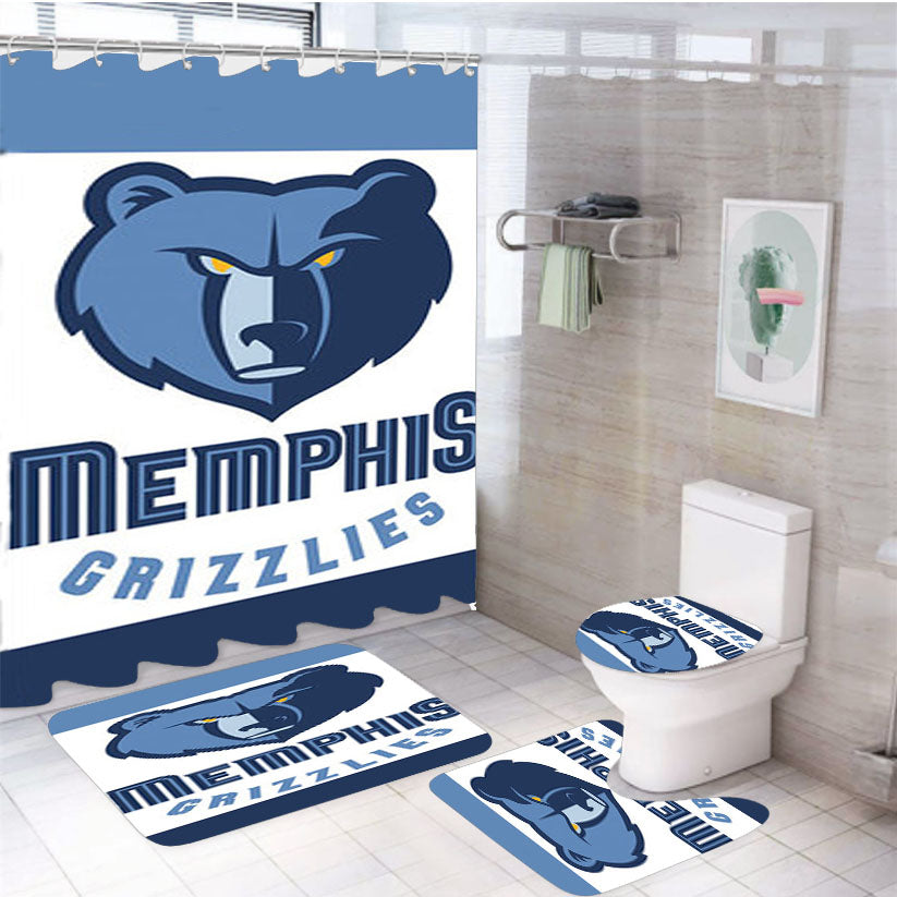 Memphis Grizzlies 4Pcs Bathroom Set Shower Curtain