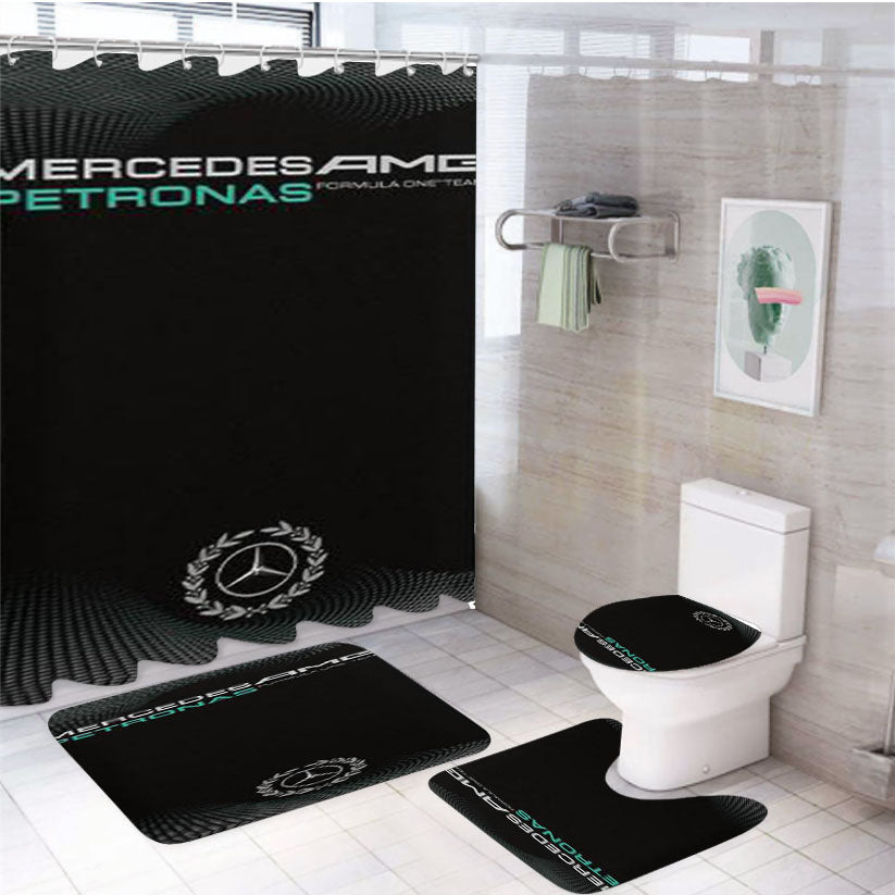 Mercedes Amg Petronas Racing Team  4Pcs Bathroom Set Shower Curtain