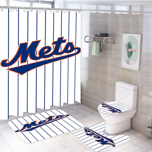Mets Baseball Los Angeles Club 4Pcs Bathroom Set Shower Curtain