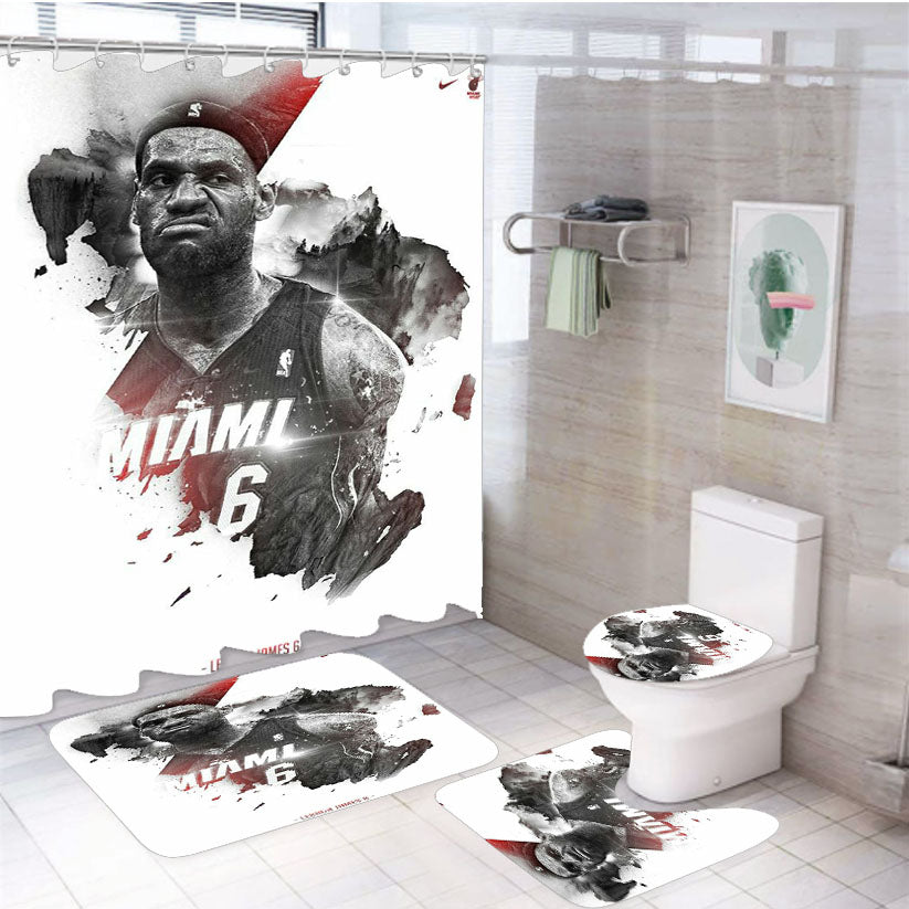 Miami 6 Nike  4Pcs Bathroom Set Shower Curtain