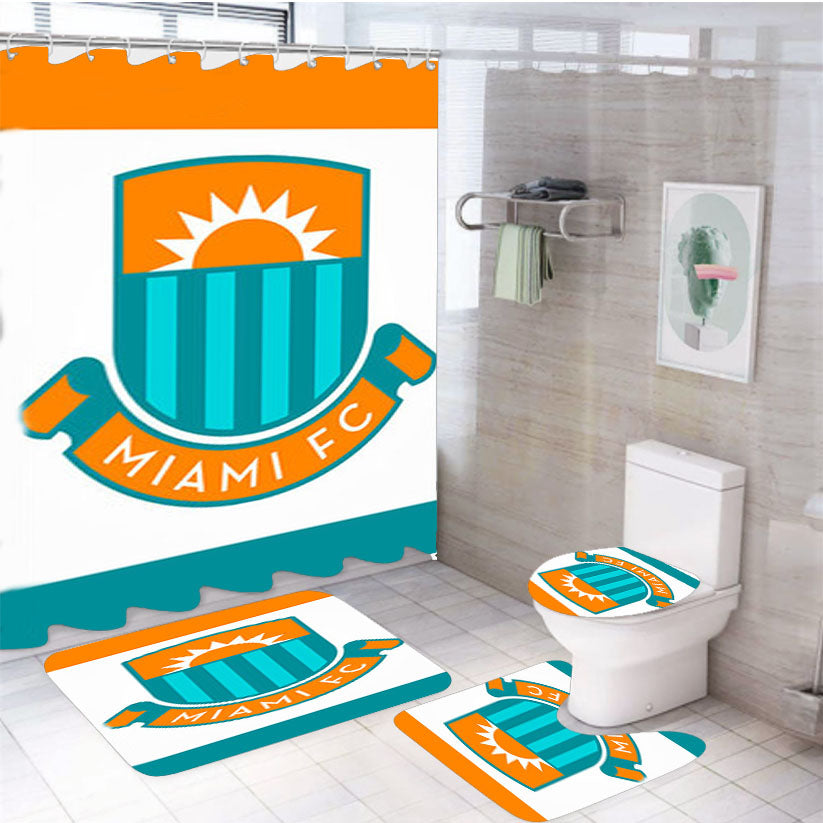 Miami Fc  4Pcs Bathroom Set Shower Curtain