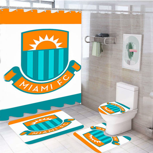 Miami Fc  4Pcs Bathroom Set Shower Curtain