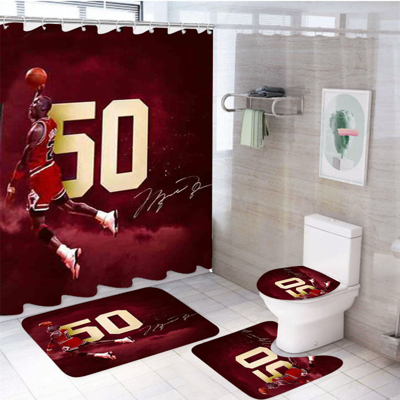 Michael Jordan 4Pcs Bathroom Set Shower Curtain