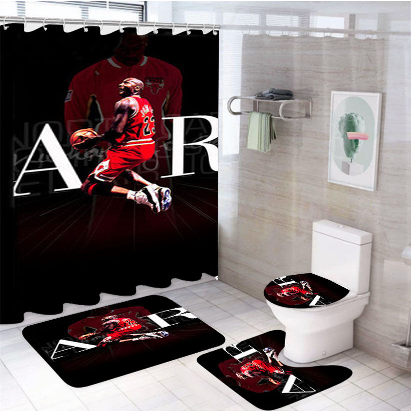 Michael Jordan Air 4Pcs Bathroom Set Shower Curtain