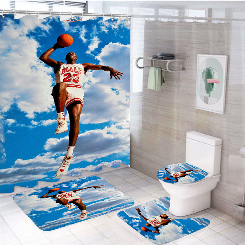 Michael Jordan Bulk 2 4Pcs Bathroom Set Shower Curtain