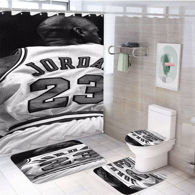 Michael Jordan Chicago Bulls  4Pcs Bathroom Set Shower Curtain