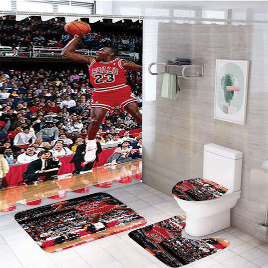 Michael Jordan Dunk Vintage Look 4Pcs Bathroom Set Shower Curtain
