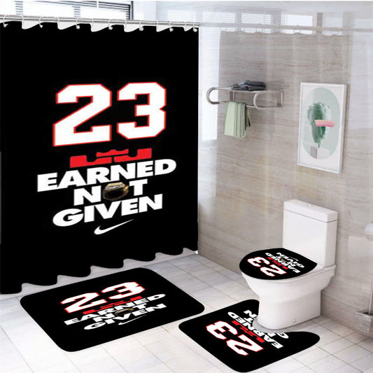 Michael Jordan Earned Not Given 4Pcs Bathroom Set Shower Curtain