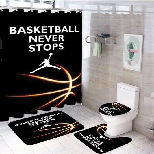 Michael Jordan Never Stops Glow 4Pcs Bathroom Set Shower Curtain