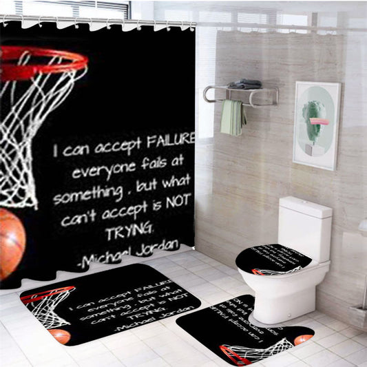 Michael Jordan Quotes 4Pcs Bathroom Set Shower Curtain