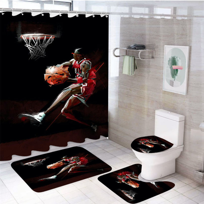 Michael Jordan Slamdunk 4Pcs Bathroom Set Shower Curtain