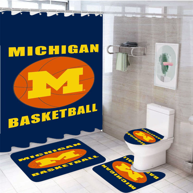 Michigan Basketball 4Pcs Bathroom Set Shower Curtain