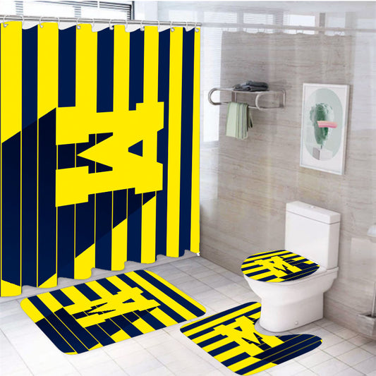 Michigan Line Art 3D 4Pcs Bathroom Set Shower Curtain