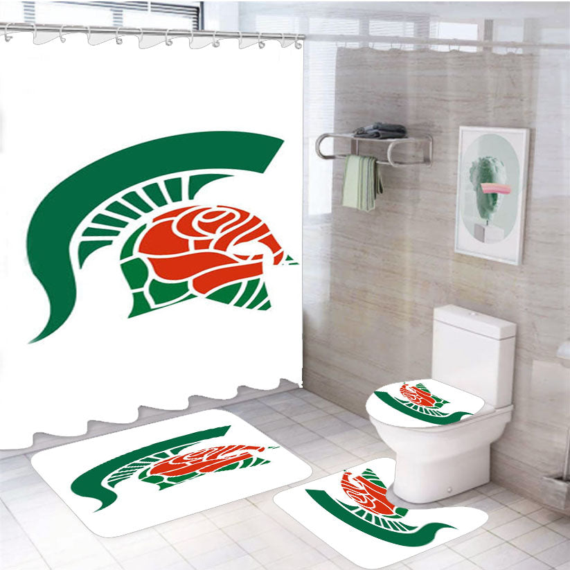 Michigan Spartan Roses 4Pcs Bathroom Set Shower Curtain