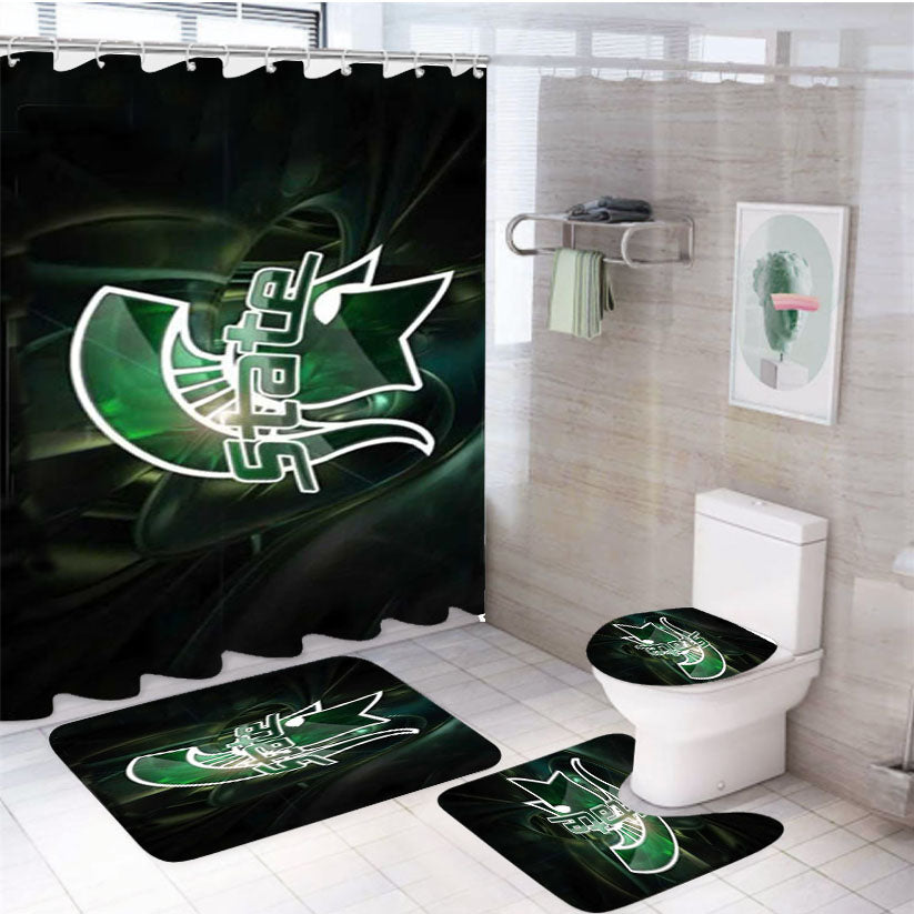 Michigan State Art 4Pcs Bathroom Set Shower Curtain