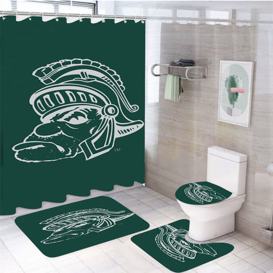 Michigan State Cartoon 4Pcs Bathroom Set Shower Curtain