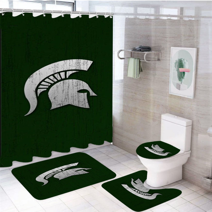 Michigan State Helm 4Pcs Bathroom Set Shower Curtain