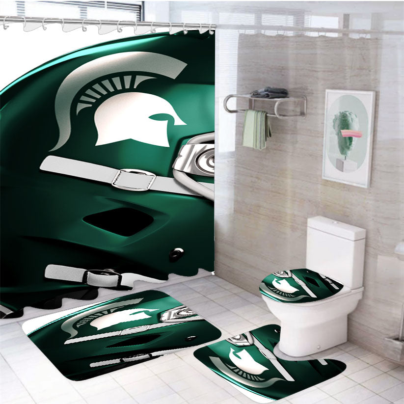 Michigan State Helmet 4Pcs Bathroom Set Shower Curtain