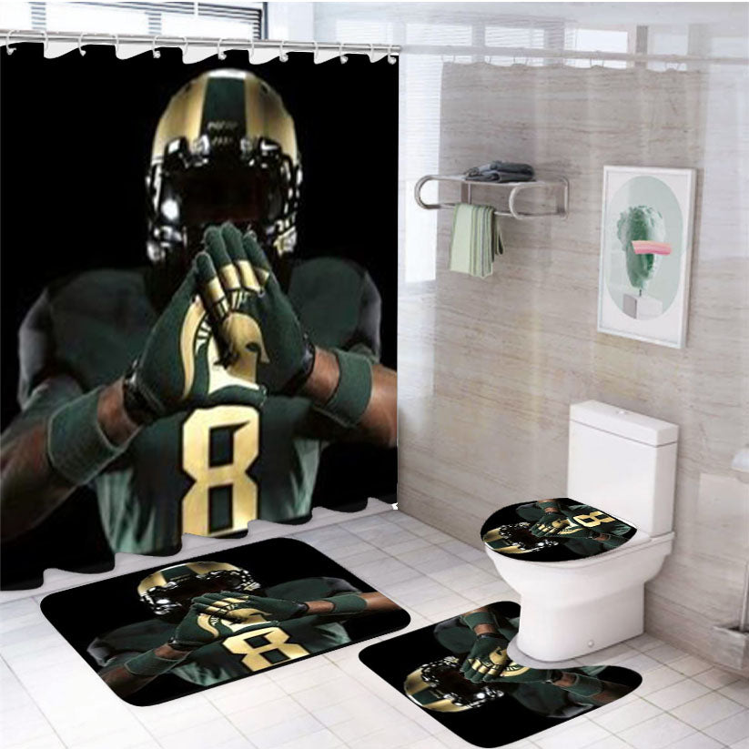 Michigan State New 4Pcs Bathroom Set Shower Curtain
