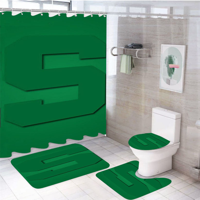 Michigan State S Logo 4Pcs Bathroom Set Shower Curtain