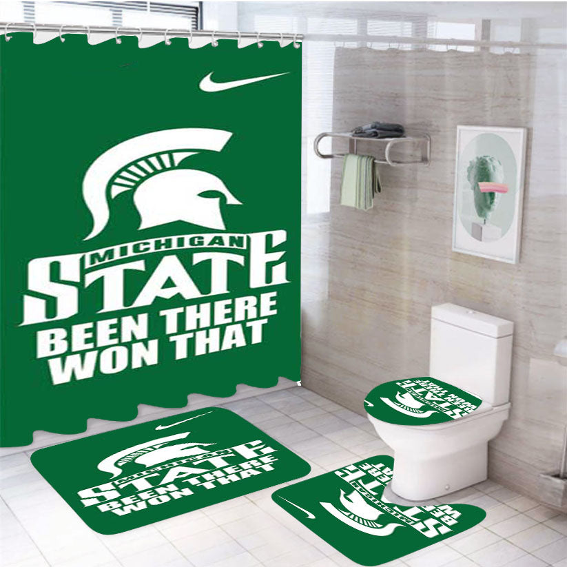 Michigan State Spartans 4Pcs Bathroom Set Shower Curtain